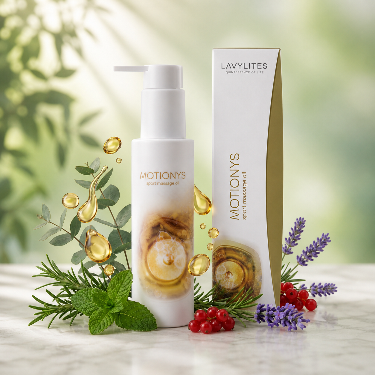 MOTIONYS – Sport-Massageöl mit Pfefferminze, Eukalyptus & Rosmarin 100ml